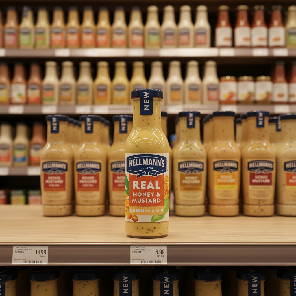 6 x Hellmann's Salad Dressing & Dip Real Honey & Mustard 250 Ml
