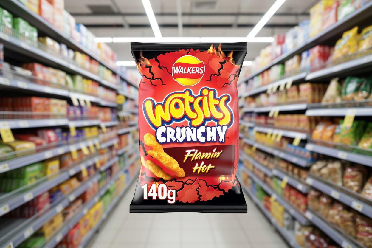 12 x Walkers Wotsits Crunchy Sweet & Spicy Snacks Crisps 140G