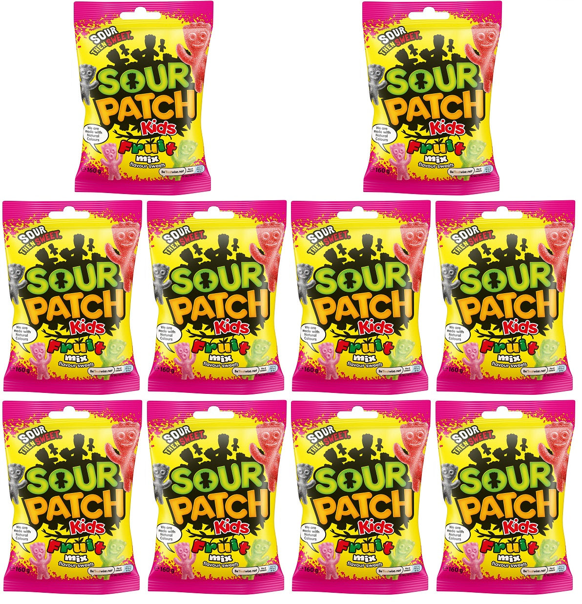 10 x Sour Patch Kids Fruit Mix Flavour Sweets 130G