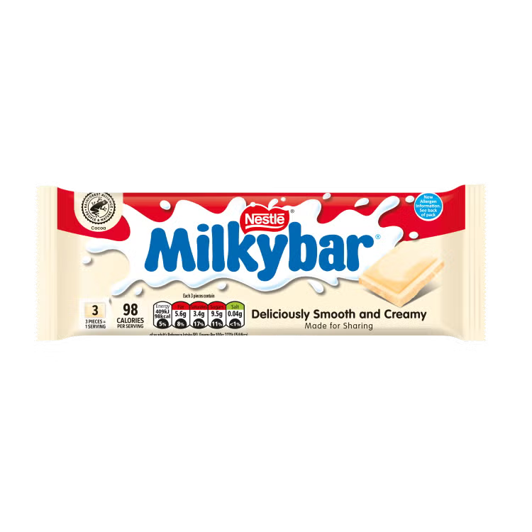 20 x Milkybar White Chocolate Sharing Bar - 90GM