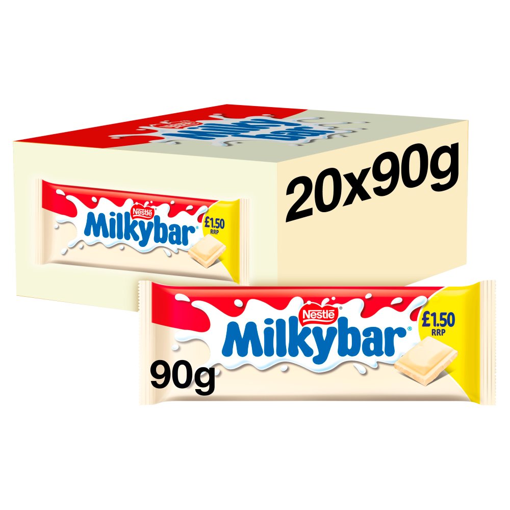20 x Milkybar White Chocolate Sharing Bar - 90GM