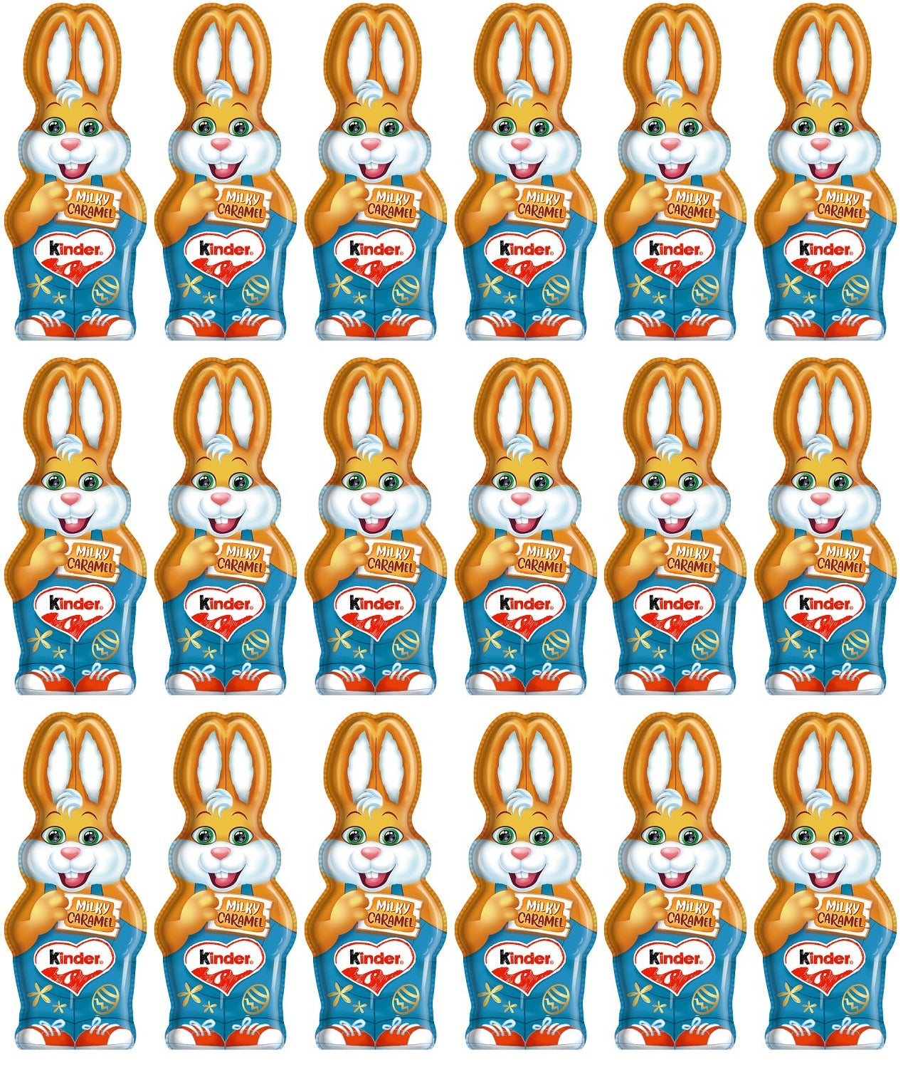 18 X Kinder Figure Easter Milky Caramel - 110Gm