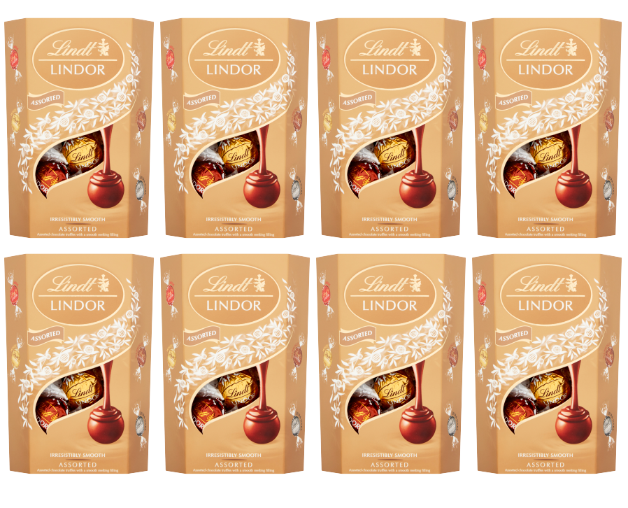 8 x Lindt Lindor Assorted Truffles Box Cornet - 200G