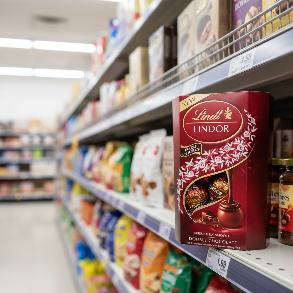 8 x Lindt Lindor Double Chocolate Truffles Box Cornet - 200G