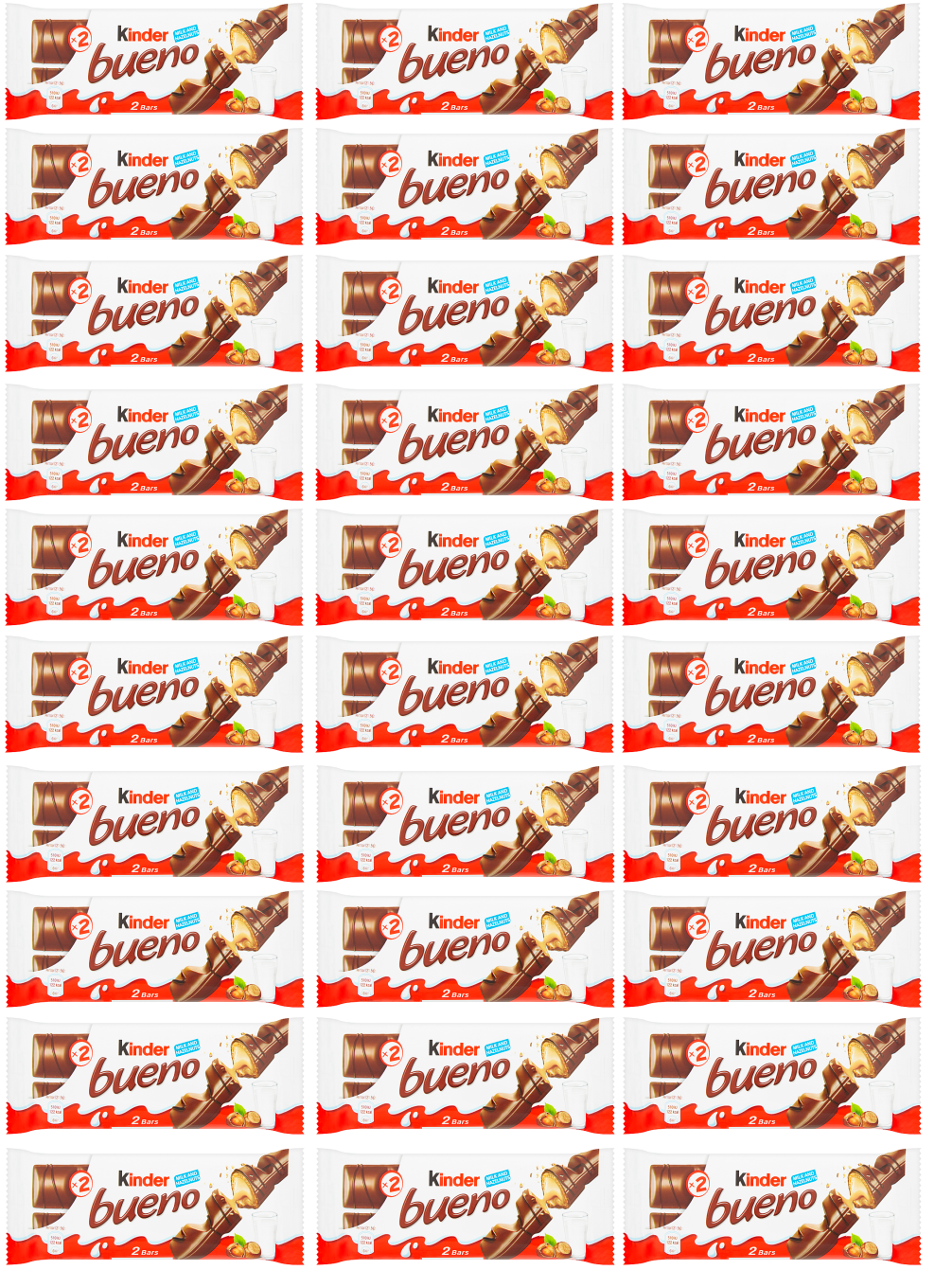30 x Kinder Bueno Bar Milk Choc 43Gm
