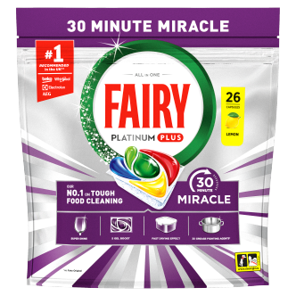 5 X Fairy Platinium Plus Miracle Dishwash Tablet - 26 Pack