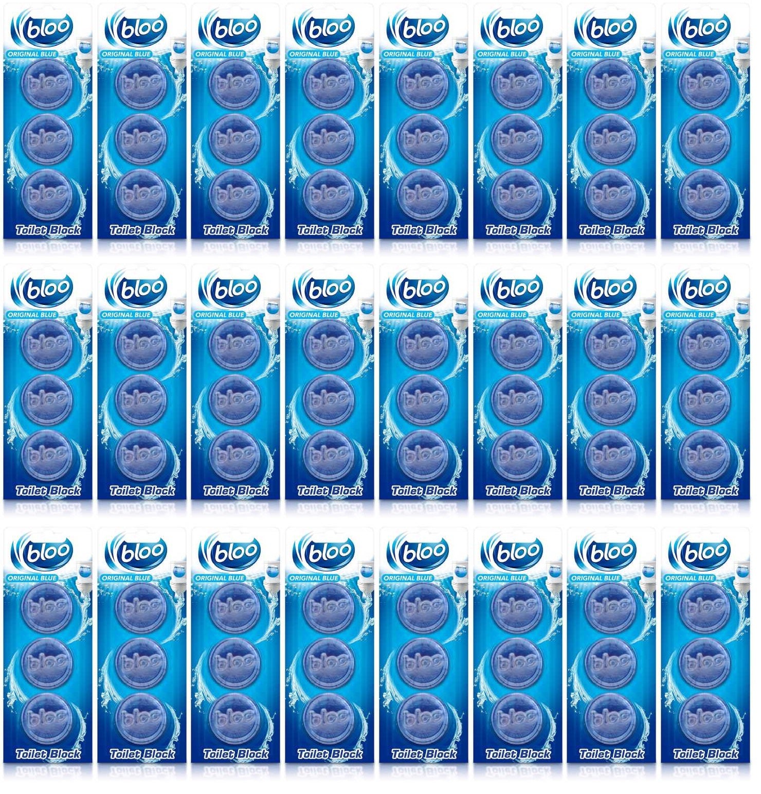 24 x Bloo Original Blue Toilet Blocks 3 X 38G