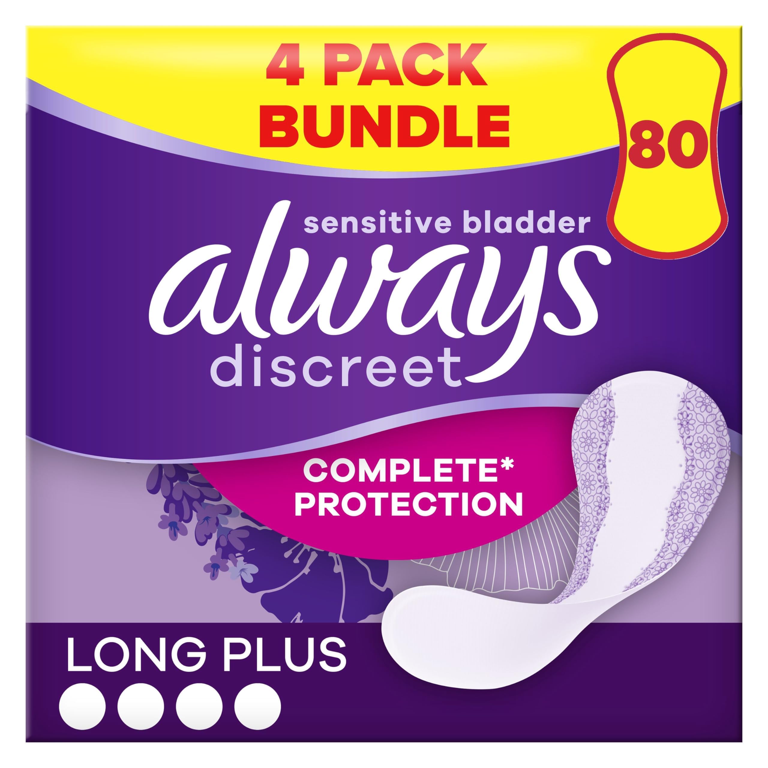4 x Always Discreet Liners Plus - 20 PACK
