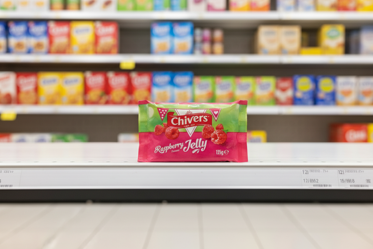 12 x Chivers Raspberry Flavour Jelly 135G