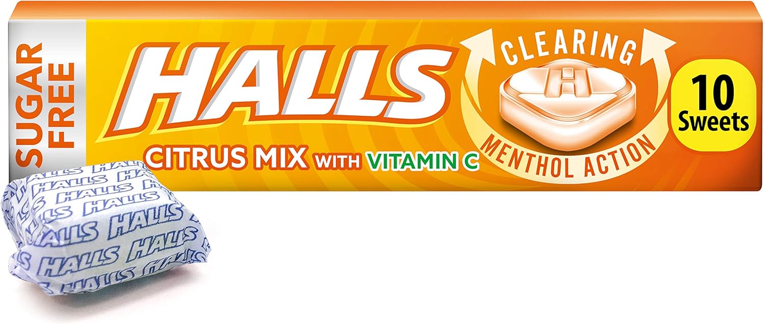 20 x Halls Mentholyptus Citrus Sugar Free - 32GM