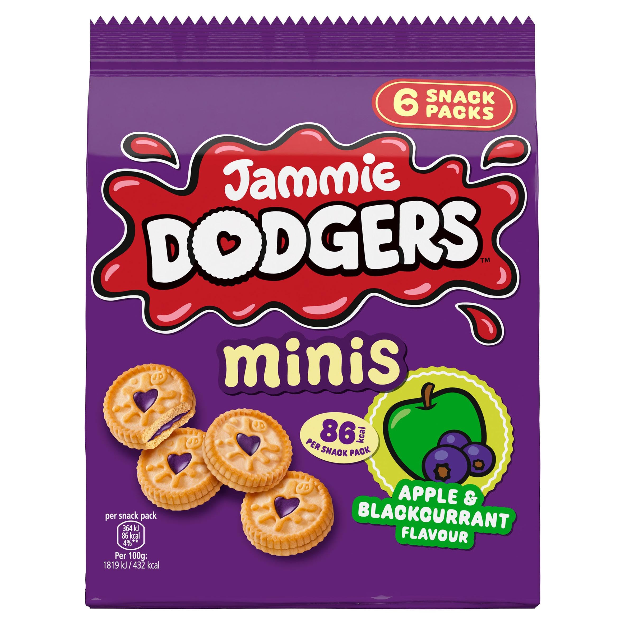 8 X Jammie Dodgers Apple & Blackcurrent Minis - 120Gm