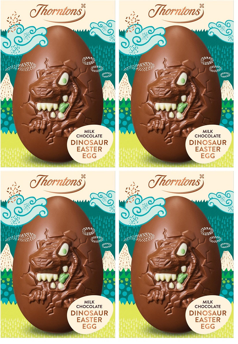 4 x Thorntons Milk Chocolate Dinosaur Easter Egg - 151GM
