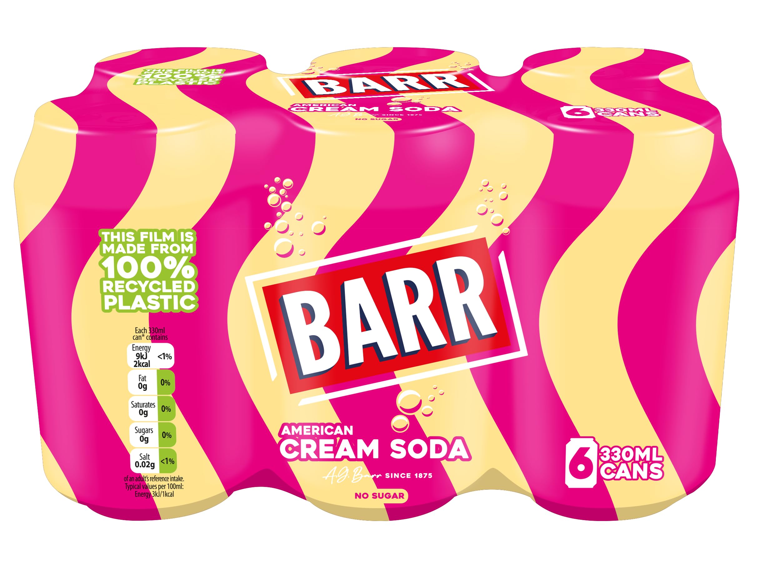 4 X Barr Cream Soda 6Pk Cans (Drs) - 6X330Ml