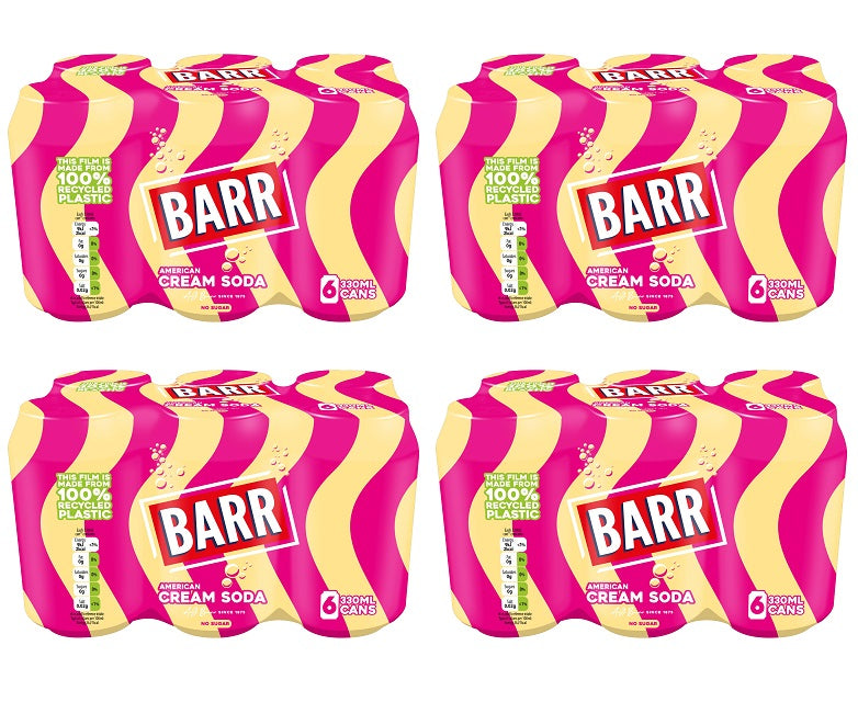 4 X Barr Cream Soda 6Pk Cans (Drs) - 6X330Ml
