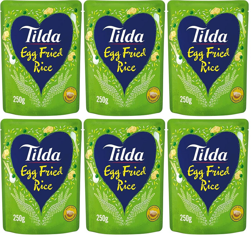 6 x Tilda Microwave Rice Egg Fried - 250G