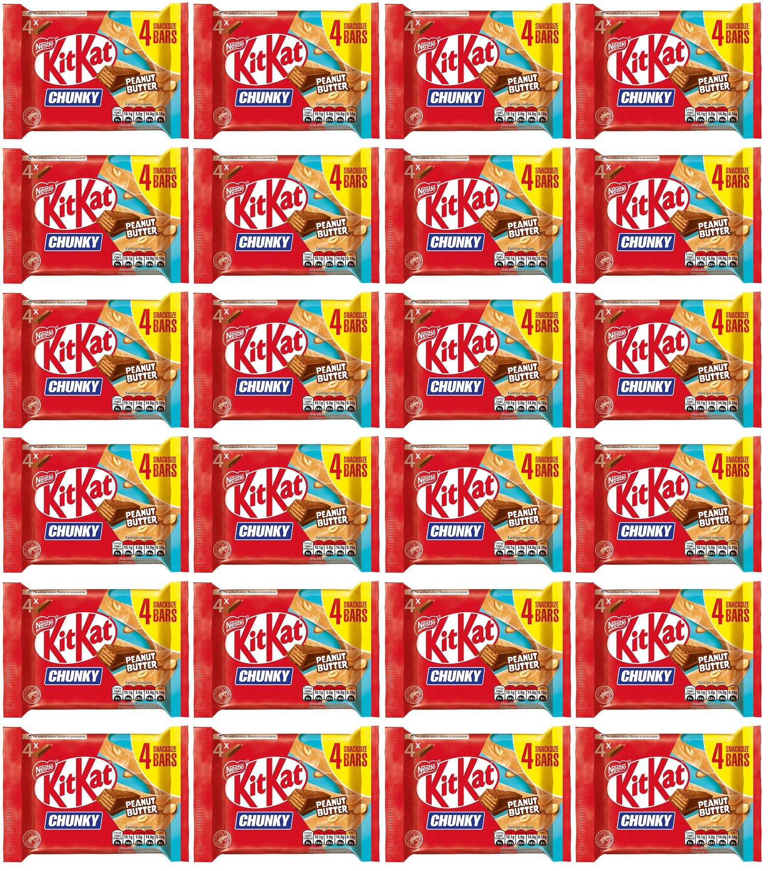 24 X Kitkat Chunky Peanut Butter 4Pk Multipack - 136Gm