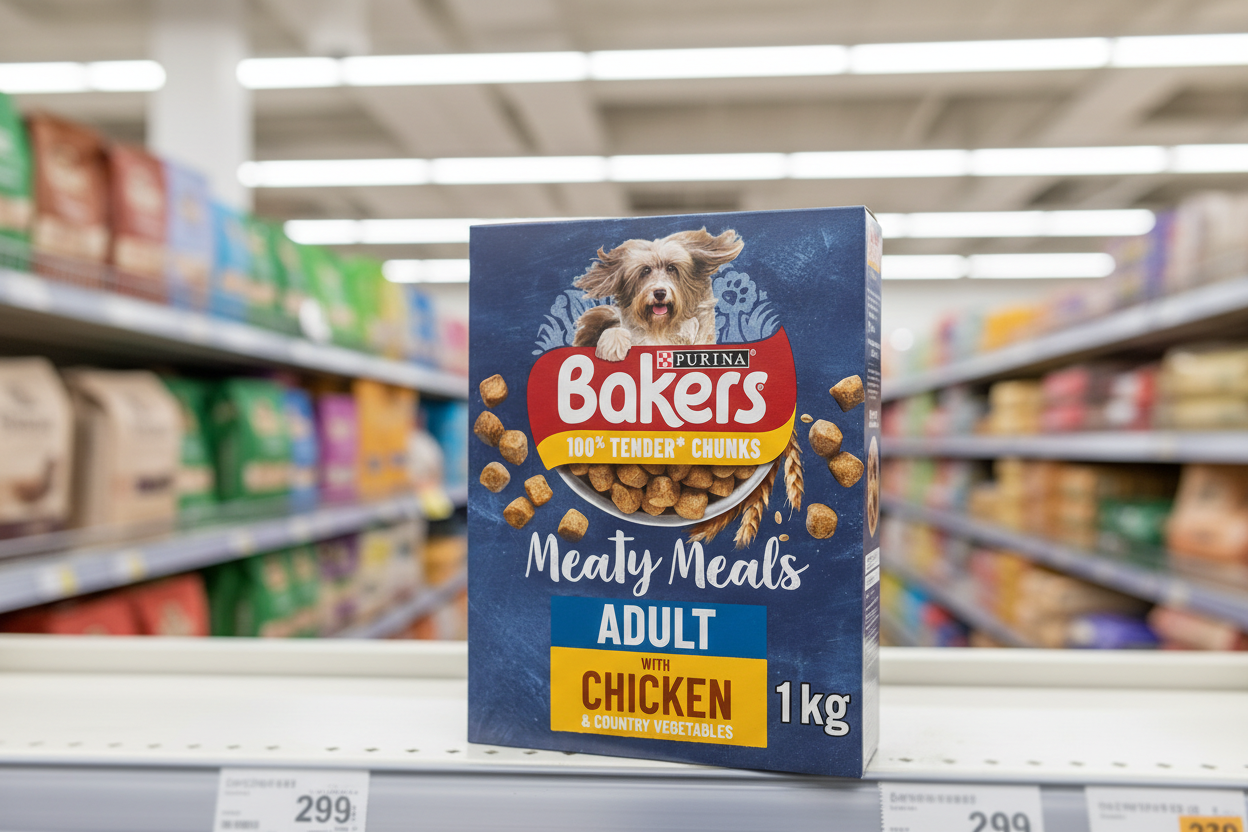 5 x Bakers Meaty Meals Adult Chicken Dry Dog Food 1Kg