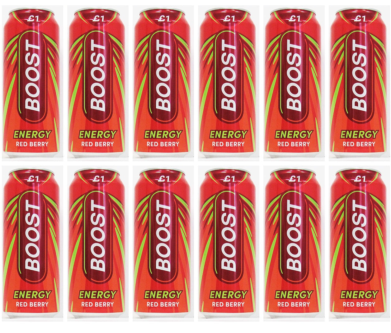 12 x Boost Energy Red Berry Can - 500ML