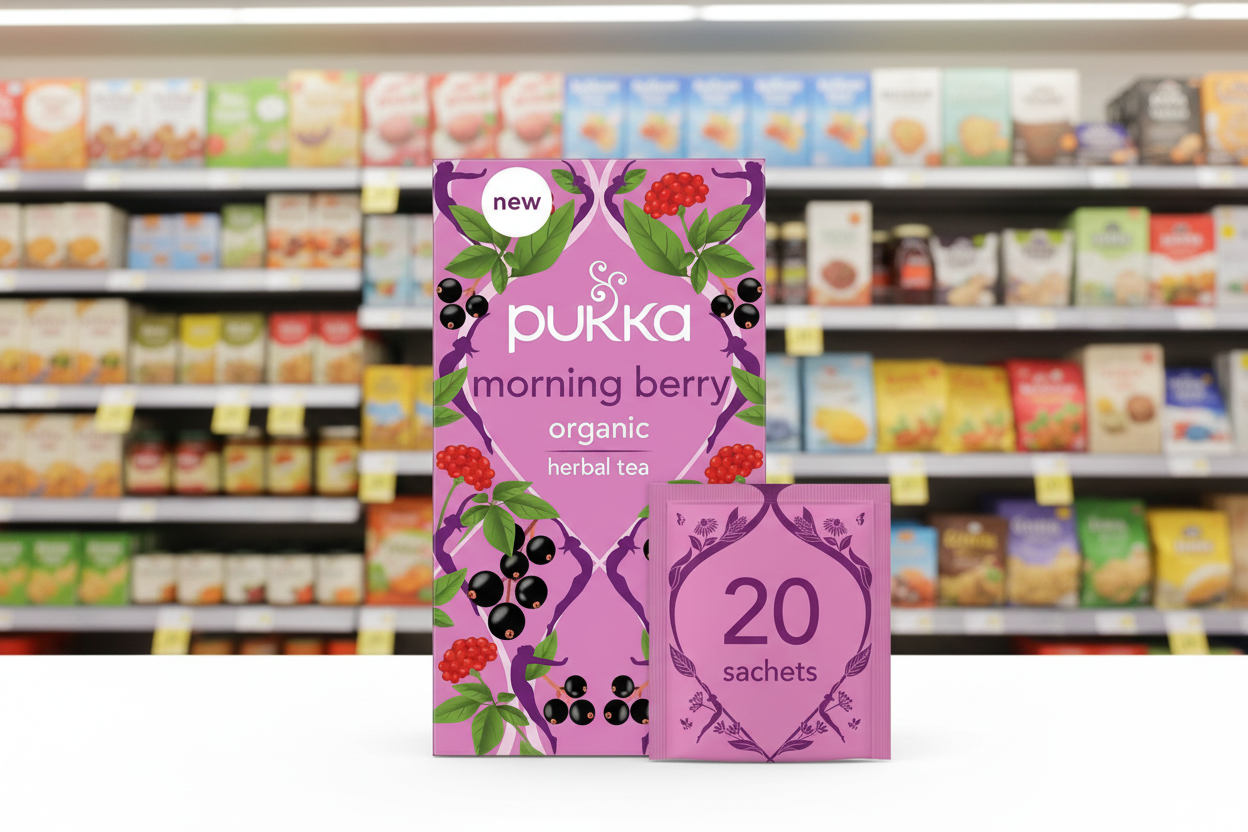 4 x Pukka 20 Morning Berry Herbal Tea Sachets 34G