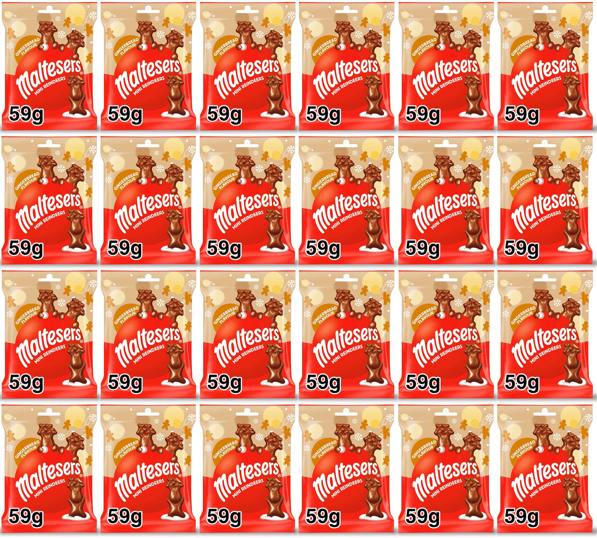 24 X Maltesers Mini Gingerbread Reindeer - 59Gm