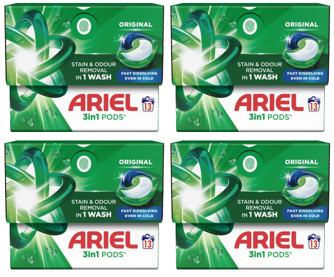 4 x Ariel All In 1 Pods - 13 PACK