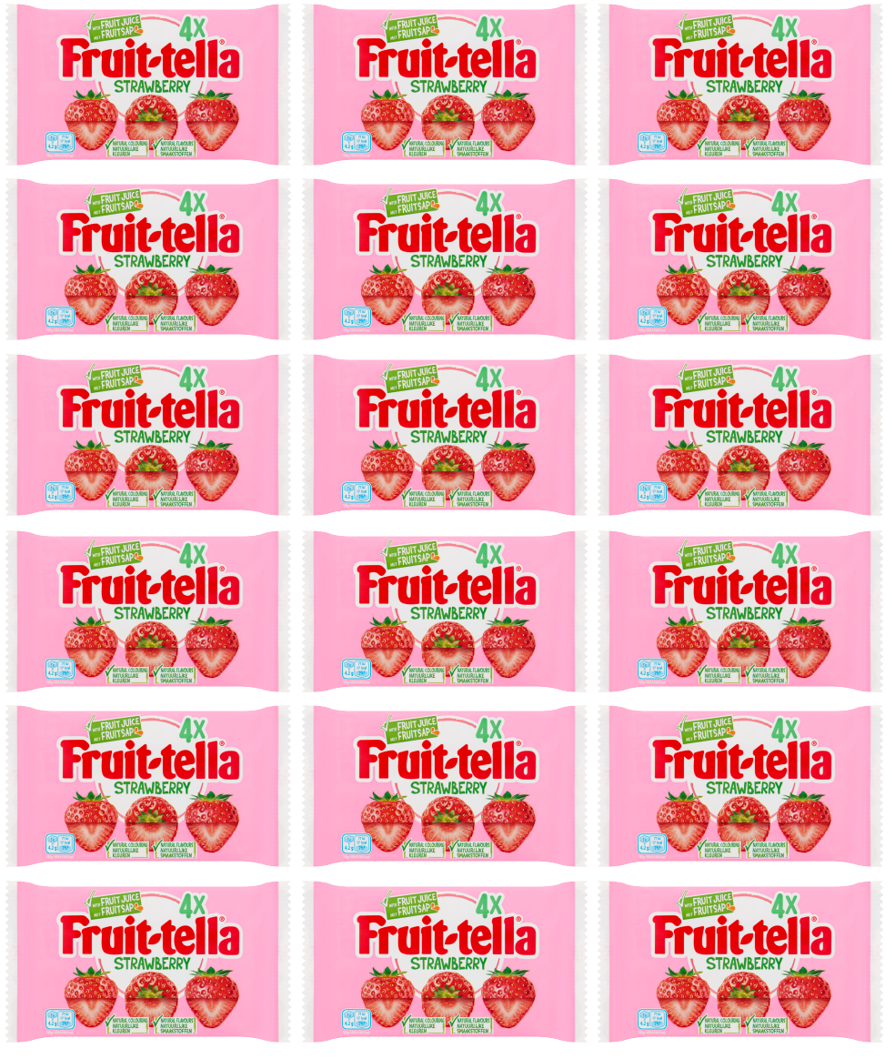 18 x Fruitella Strawberry 4 Pk 164Gm