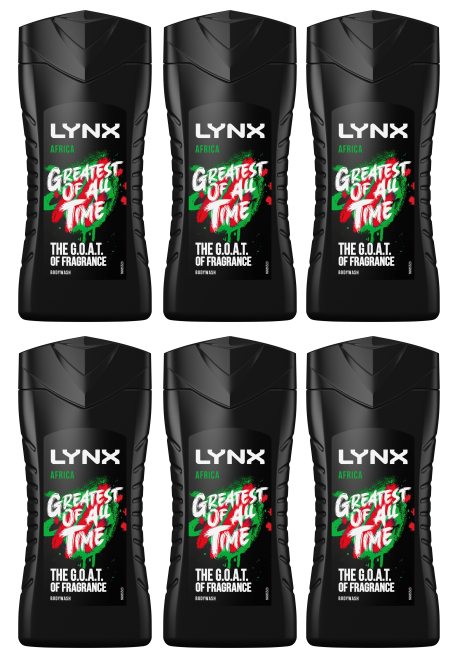 6 x Lynx Body Wash Africa 225Ml