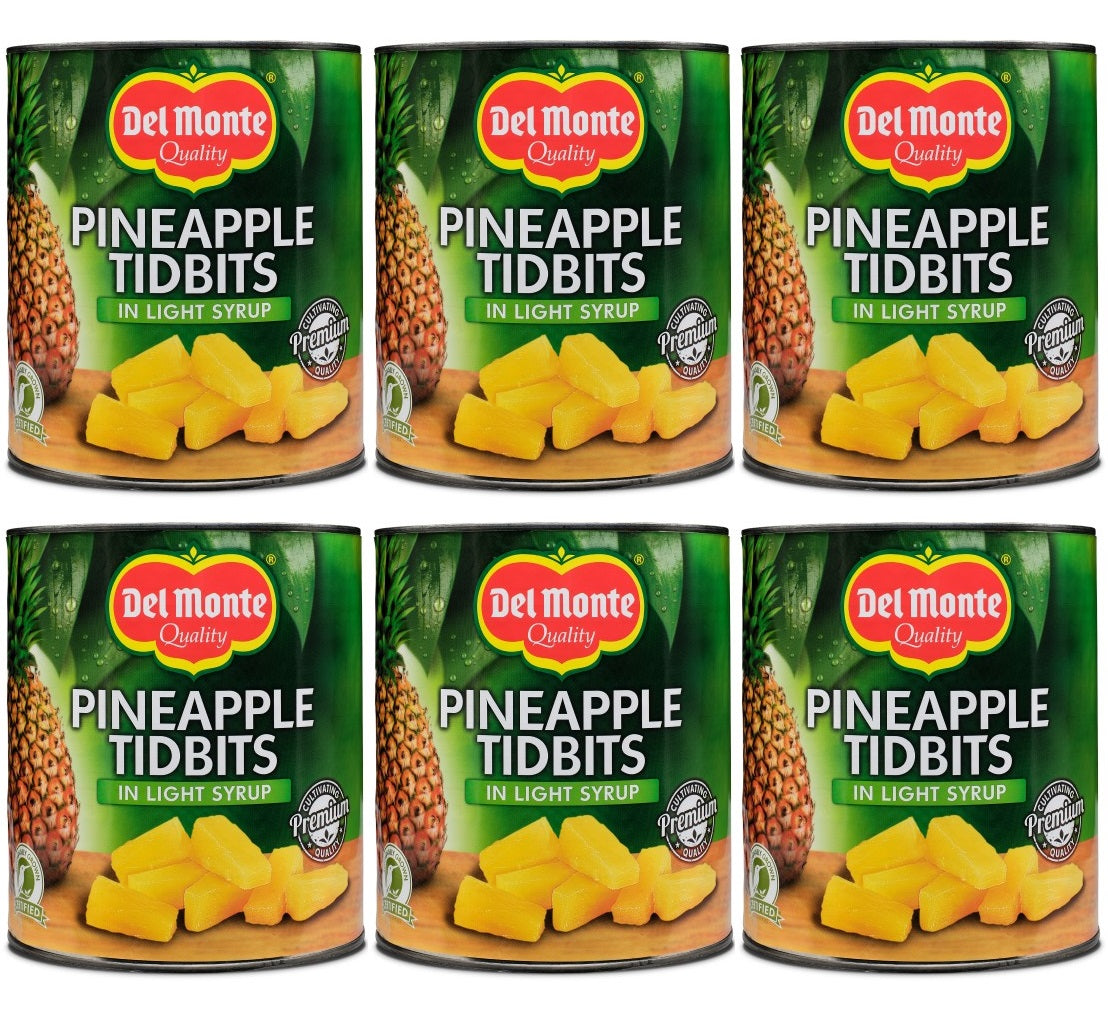 6 x Del Monte Pineapple Pieces 3Kg