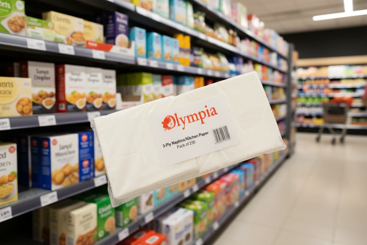 5000 x Olympia Napkins White 1Ply