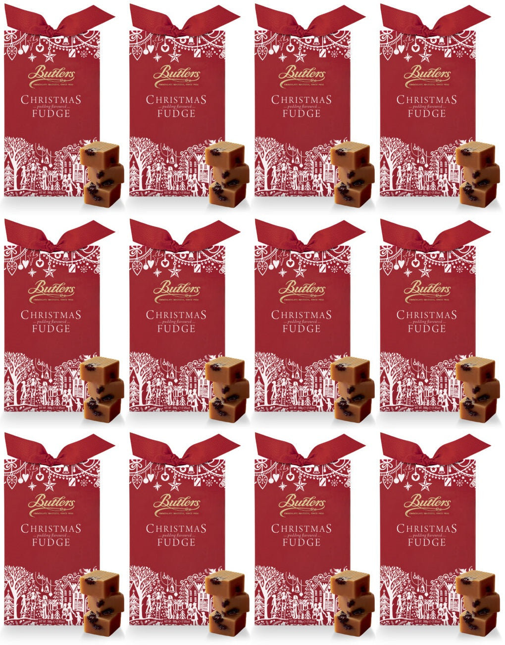 12 x Butlers Christmas Pudding Flavoured Fudge 200G