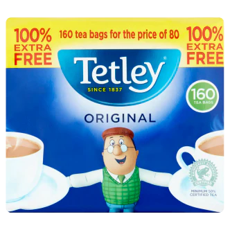 6 x Tetley Teabags 80+80 Free 160's - 160