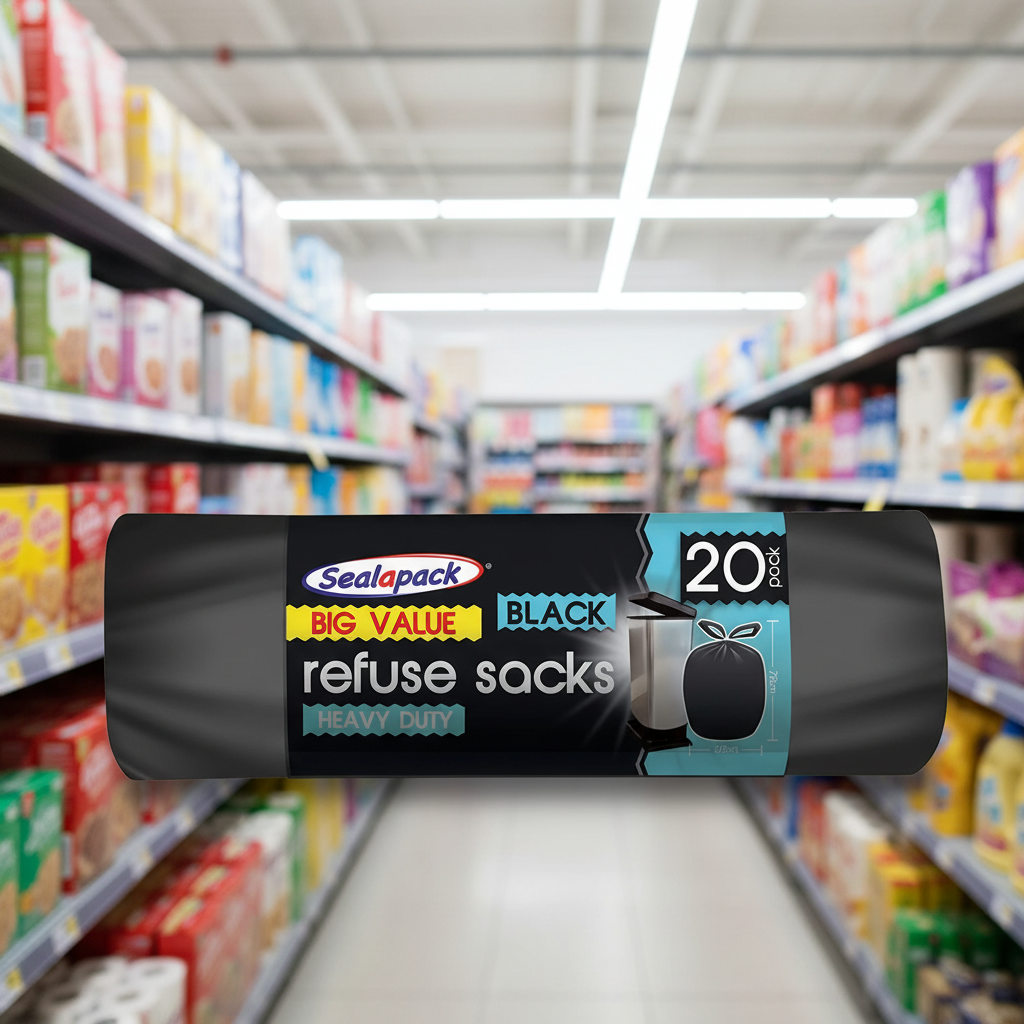 20 X Seal A Pack Black Refuse Sacks 20 PACK