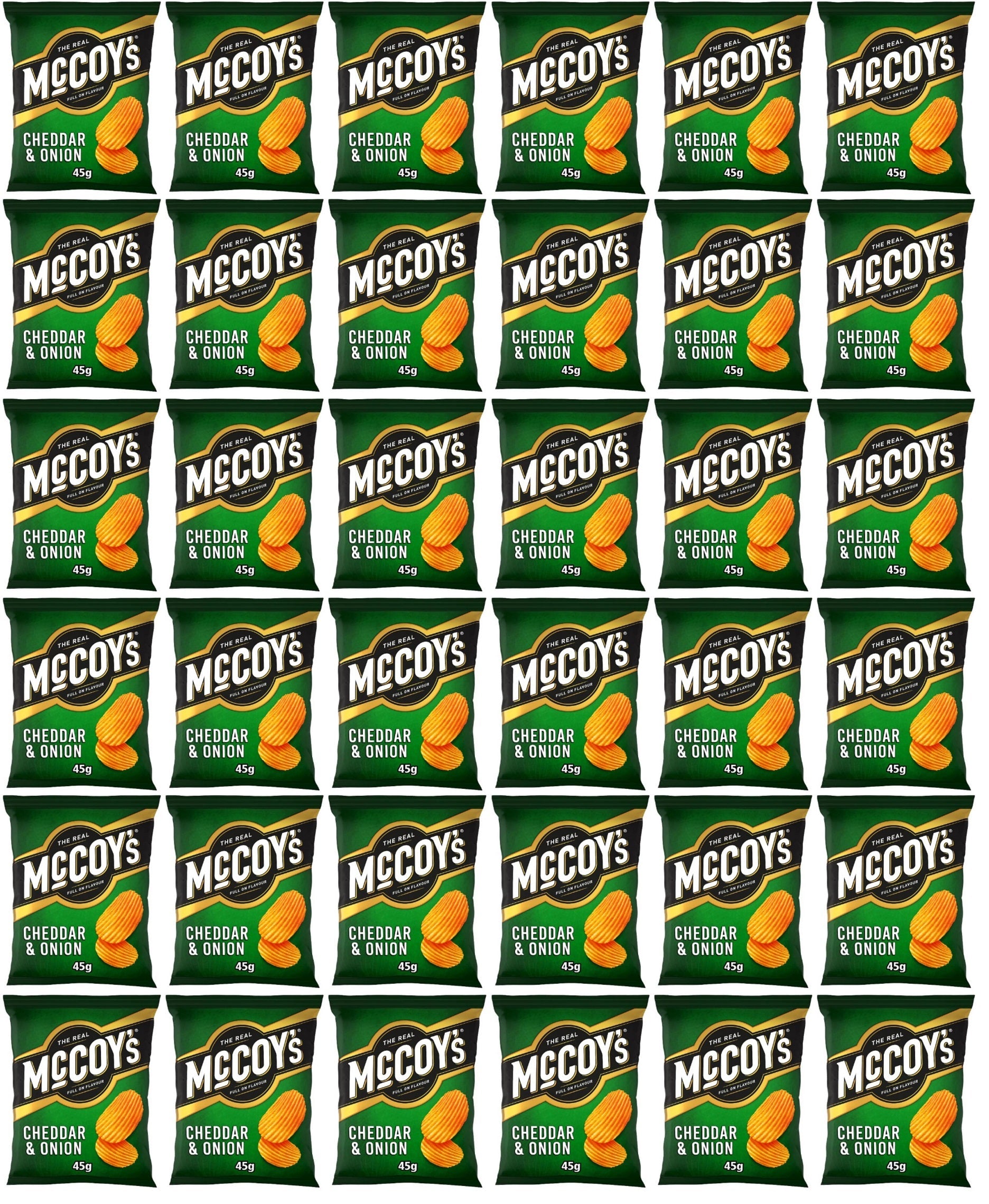 Mccoy S Ridge Cut Cheddar & Onion Flavour Potato Crisps 45G