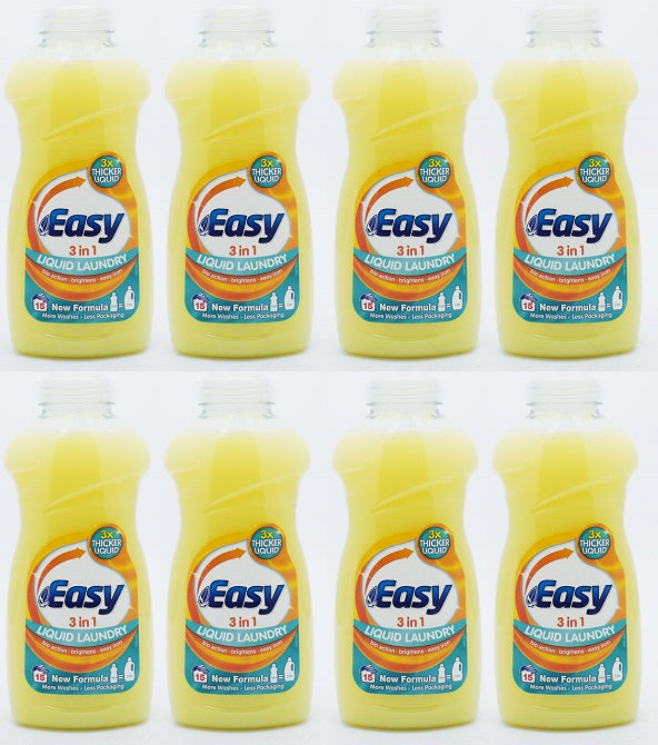 8 x Easy Liquid Laundry 3 In 1 - 750ML