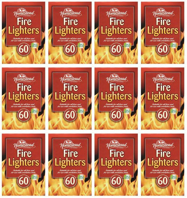 12 x Homestead Firelighetrs 60 Pk
