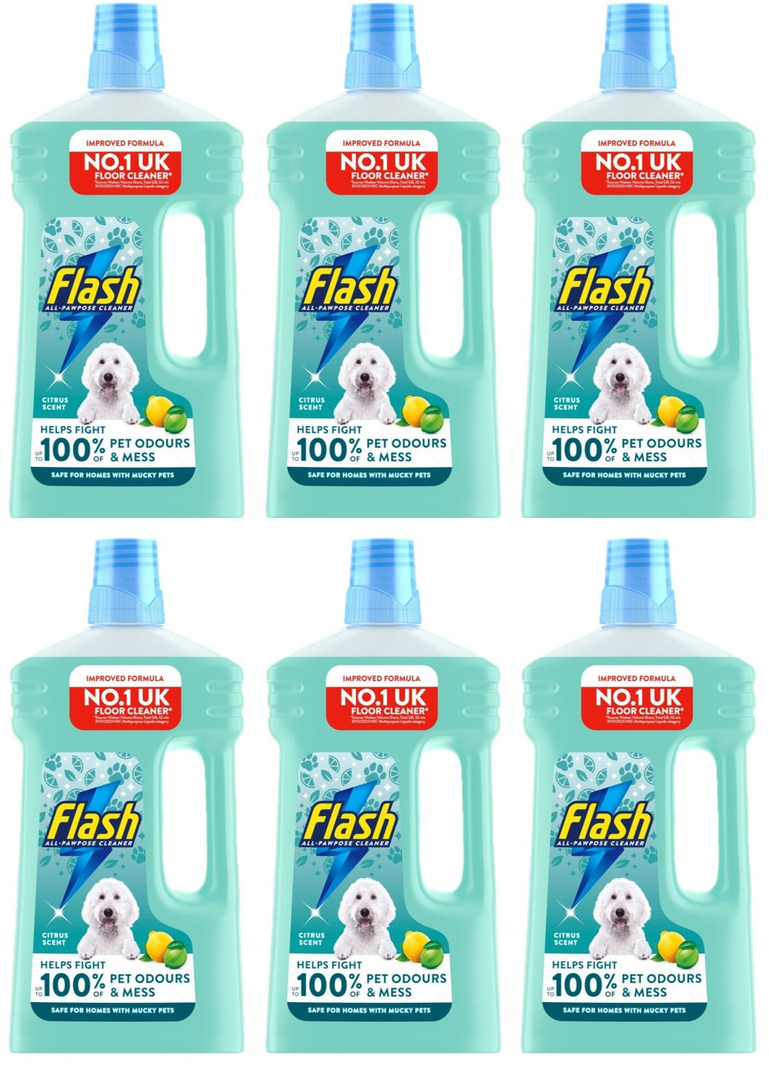 6 x Flash Liquid Citrus Pet - 1 LITRE