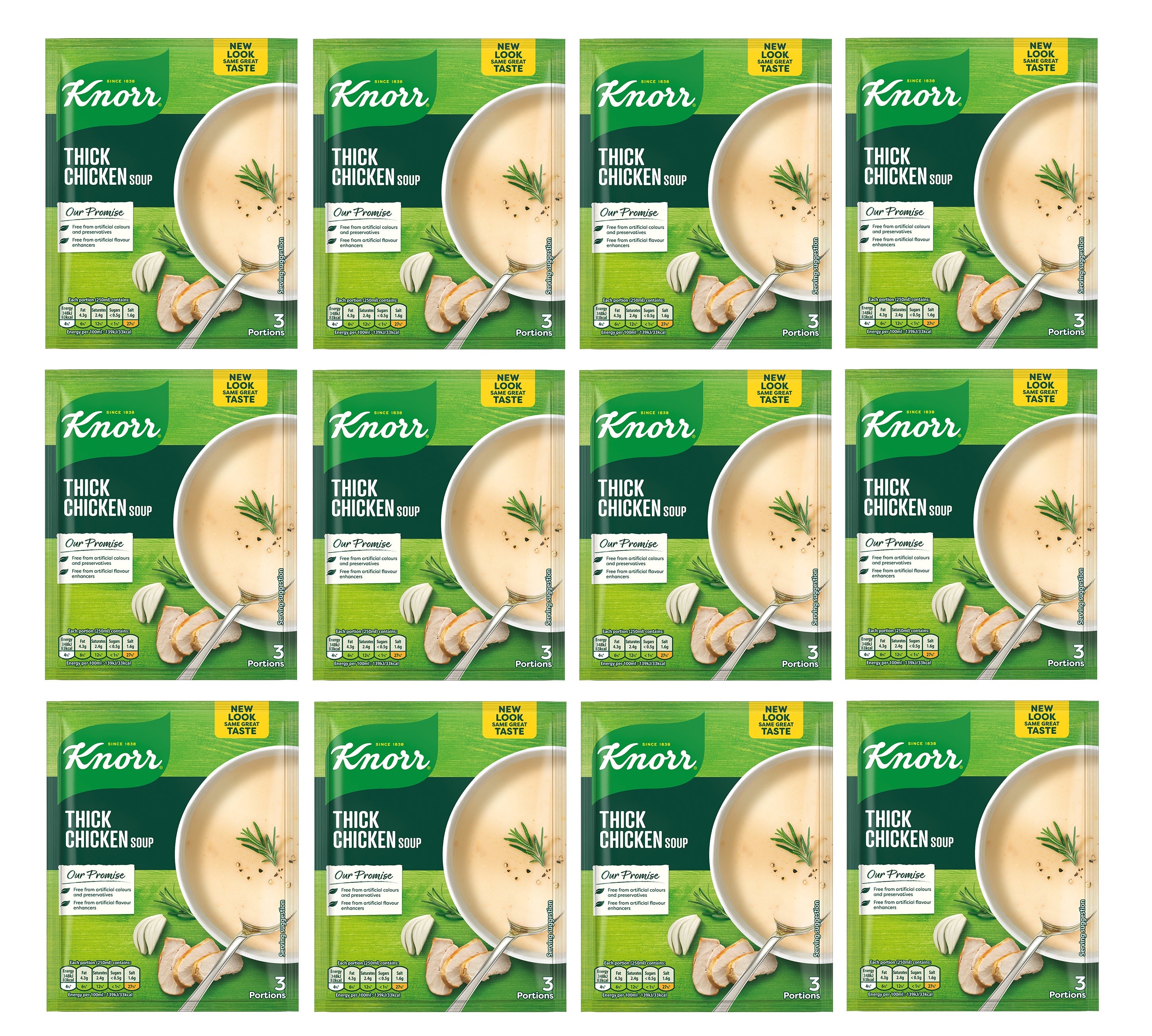 13 x Knorr Thick Chicken Soup 55g