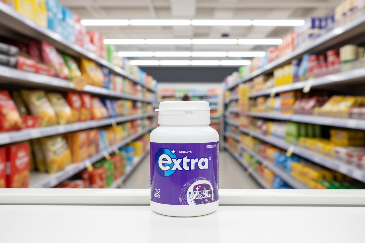 6 x Extra Blueberry Chewing Gum Bottle 46pcs - 46 PCE