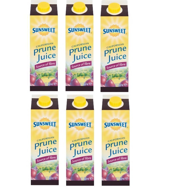 6 x Sunsweet Californian Prune Juice 1 Litre