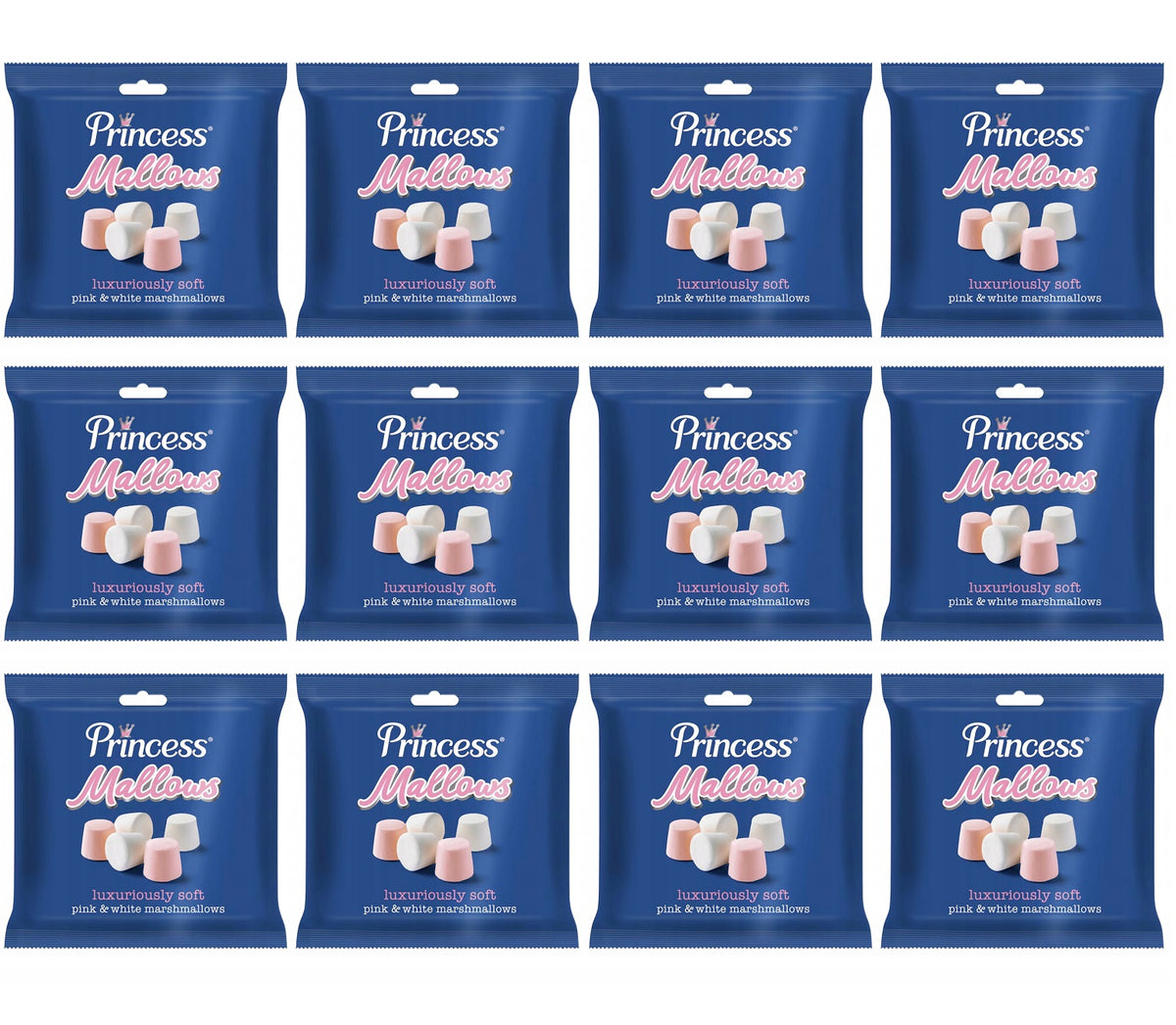 12 X Princess Marshmallows - 130Gm