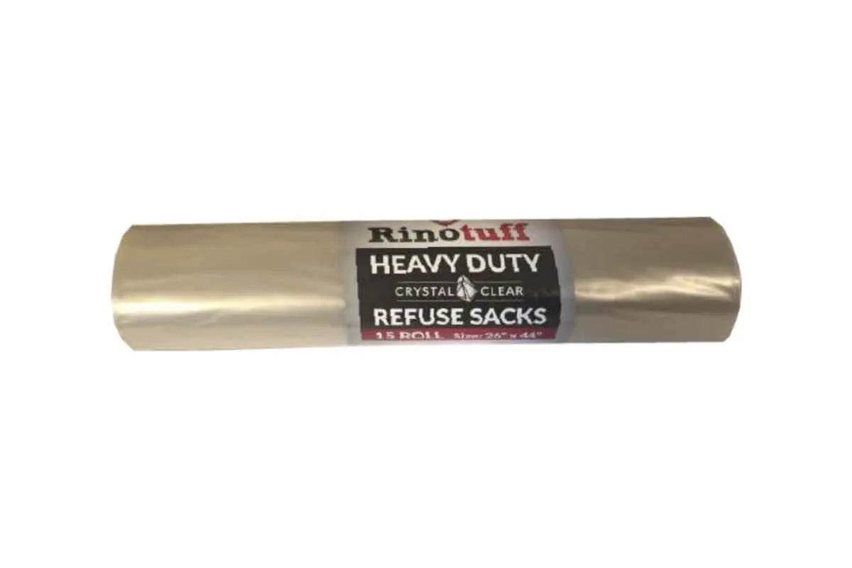 14 x Rinotuff Heavy Duty Clear Refuse Bags - 15 PACK