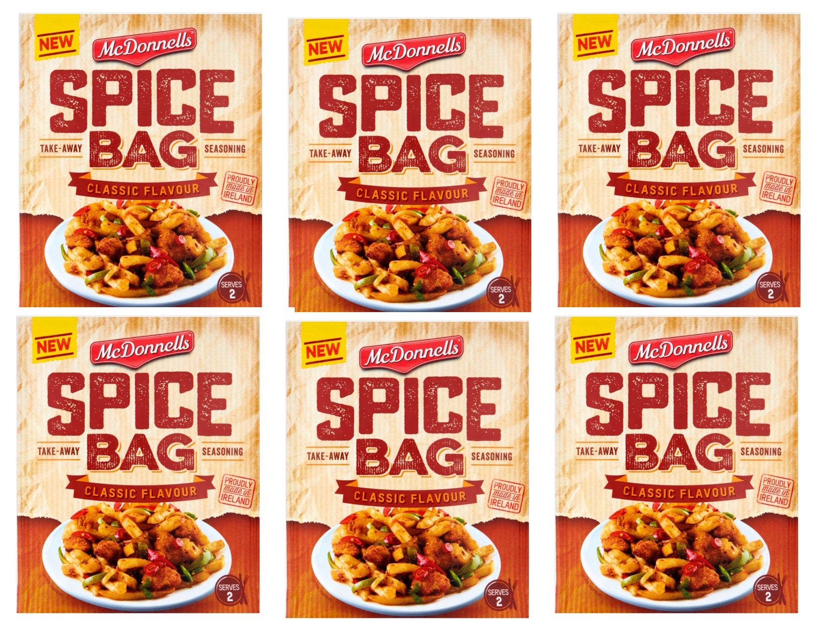 6 x Mcdonnells Spice Bag Original 40G