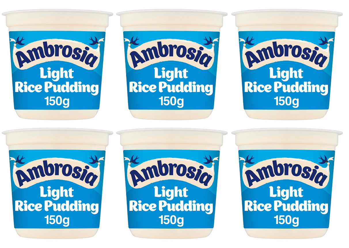 6 x Ambrosia Light Rice Pudding 150G