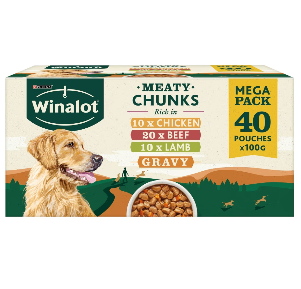 Winalot Dog Meaty Chunks Gravy Selection - 40X100GM