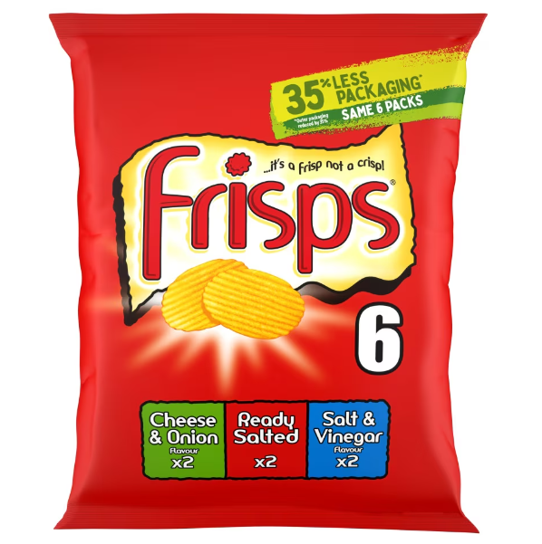 28 x Kp Frisps Assorted Crisps 6pk - 6X25.5GM