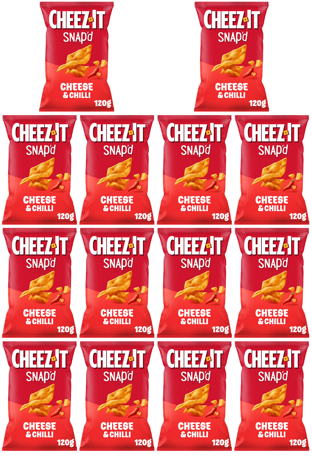 14 x Cheez-It Snap D Cheese & Chilli Baked Snacks 120G