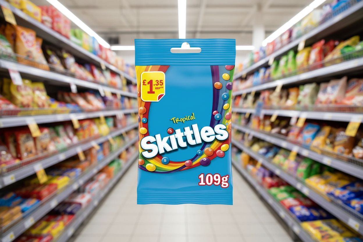 14 x Skittles Tropical Flavoured Treat Bag - 109GM