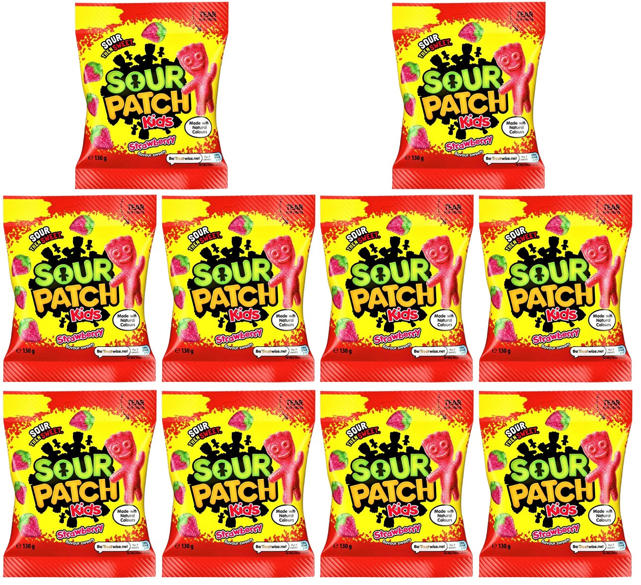 10 x Sour Patch Kids Strawberry Candy 130G