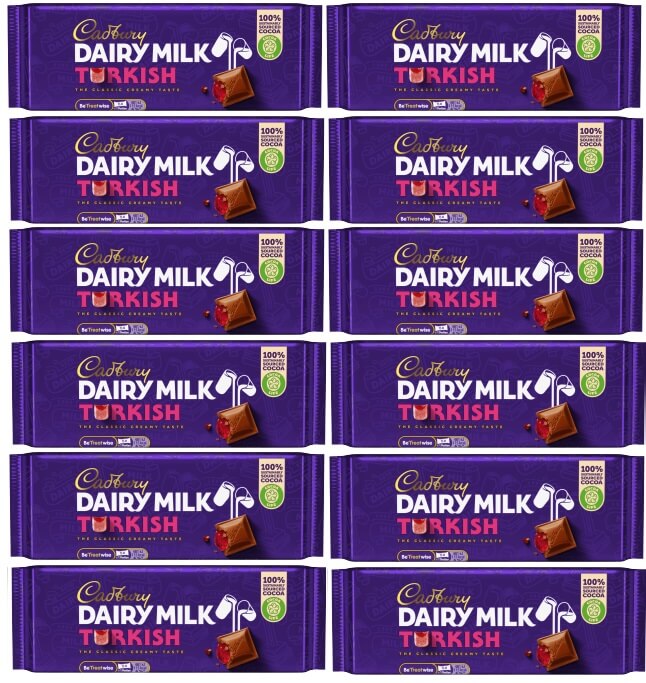 12 x Cadbury Dairy Milk Turkish Irish - 47Gm