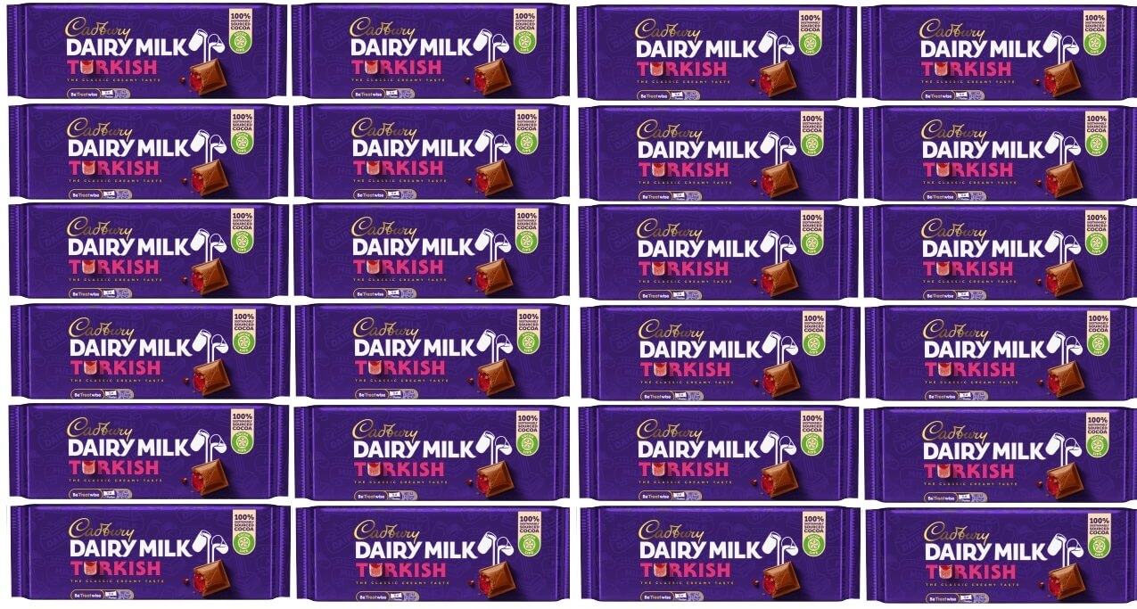 24 x Cadbury Dairy Milk Turkish Irish - 47Gm